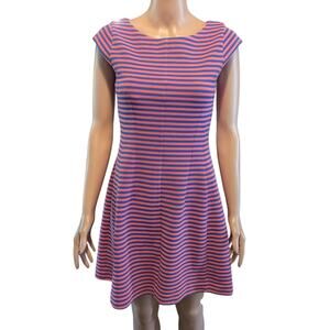 Lilly Pulitzer Briella Shift Dress Small Pink Blue Ottoman Stripe Resort Preppy